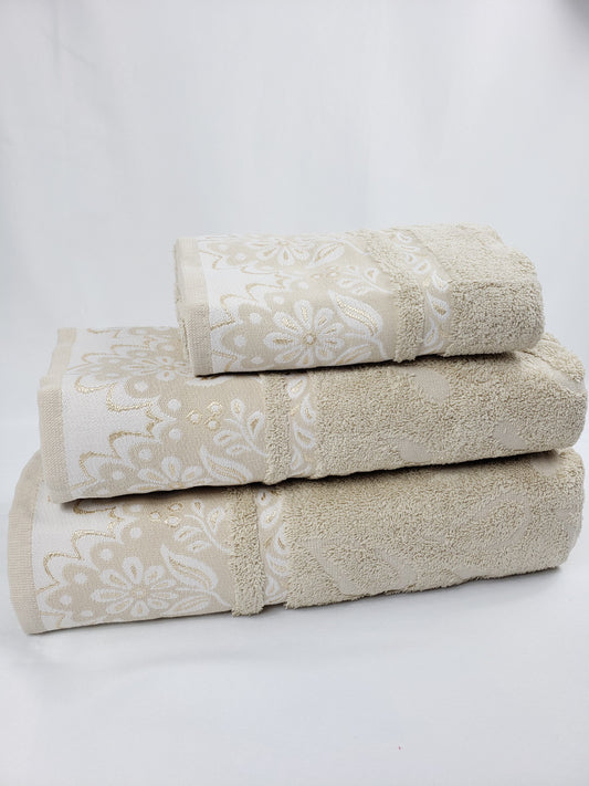 BATH / HAND TOWEL Premium Quality - BEIGE VIOLET