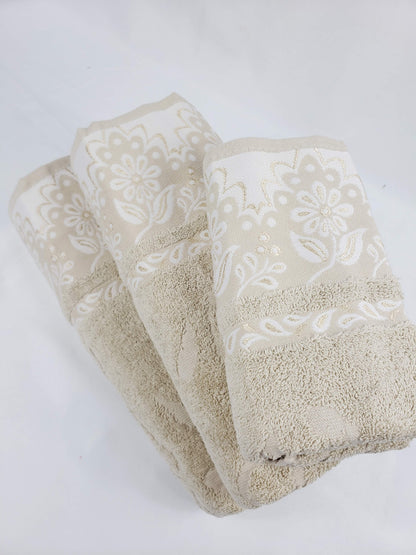 BATH / HAND TOWEL Premium Quality - BEIGE VIOLET