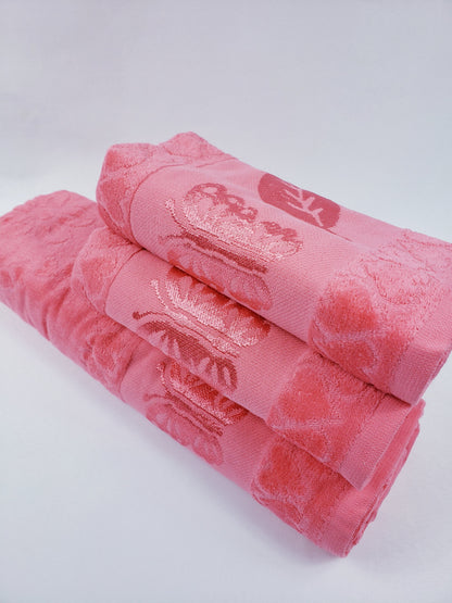 BATH / HAND VELVET TOWEL - Pink Butterfly