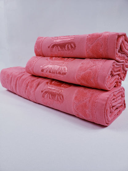 BATH / HAND VELVET TOWEL - Pink Butterfly