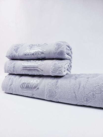 BATH / HAND VELVET TOWEL - Gray Butterfly