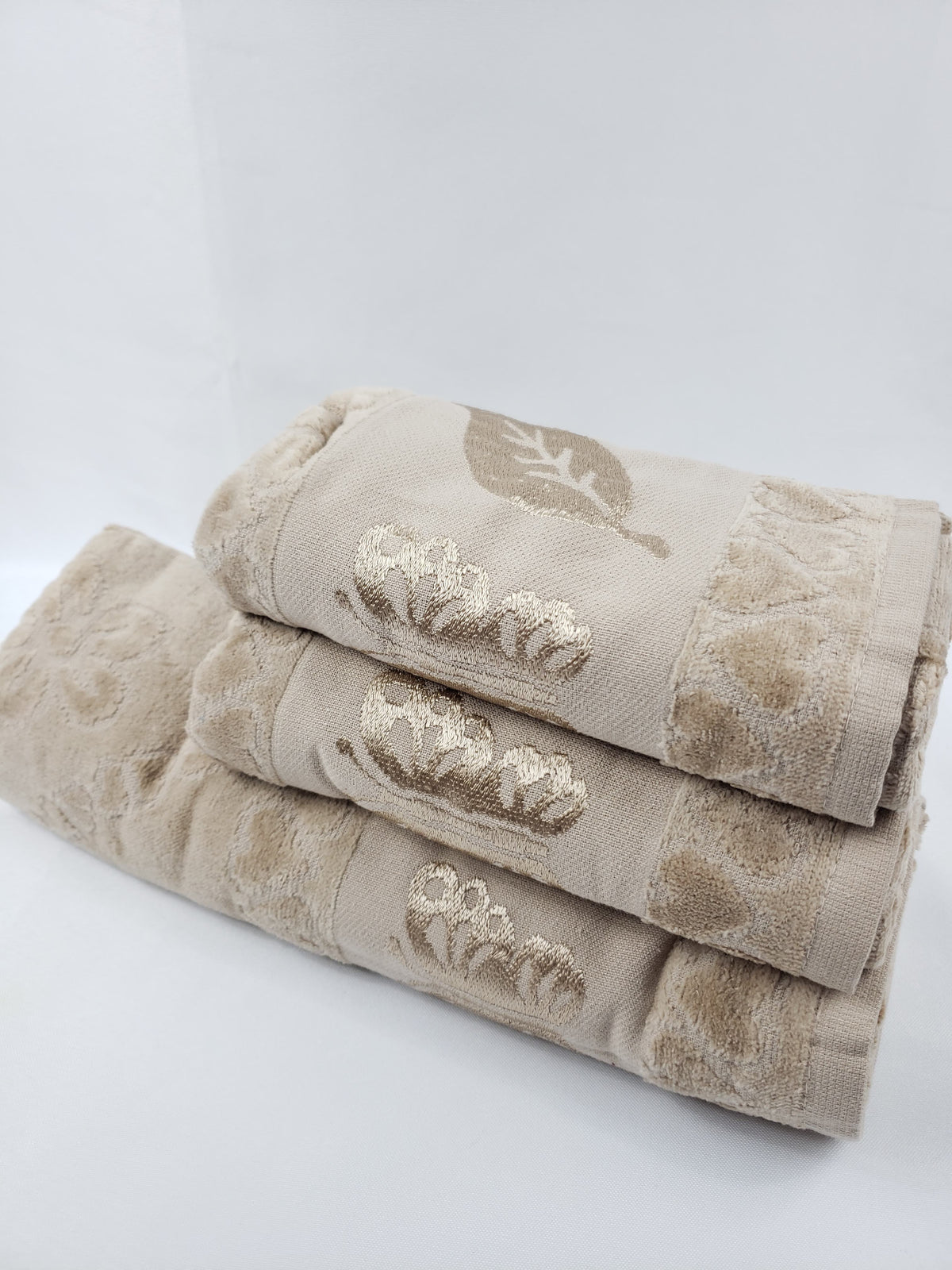 SERVIETTE VELOURS DE BAIN / POUR LES MAINS - Papillon beige