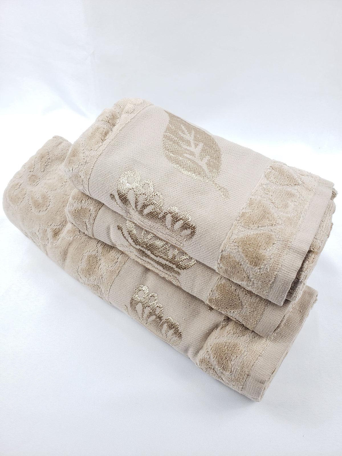 SERVIETTE VELOURS DE BAIN / POUR LES MAINS - Papillon beige