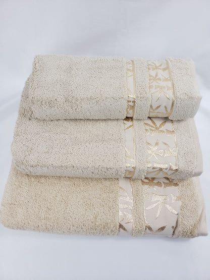 Beige Bath Towel Set - Thick Premium Quality