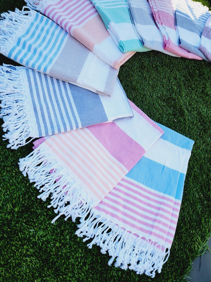 Beach/Bath Turkish Towel Easy carry Quick Dry - Cherry Pink