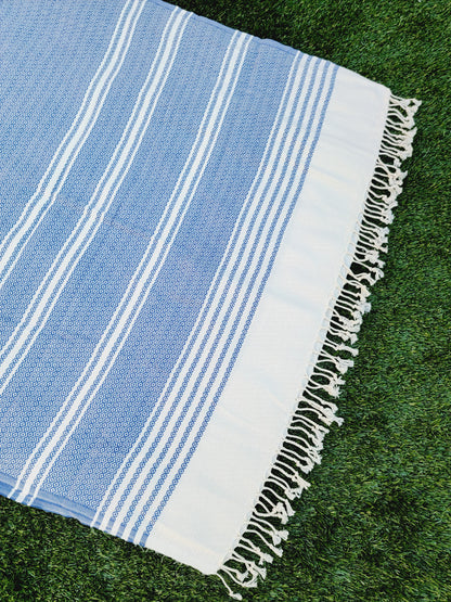 Serviette turque - Plaid facile à transporter et à séchage rapide - Bleu marine