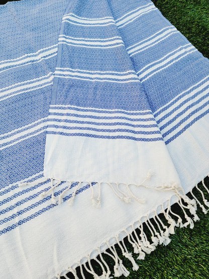 Serviette turque - Plaid facile à transporter et à séchage rapide - Bleu marine