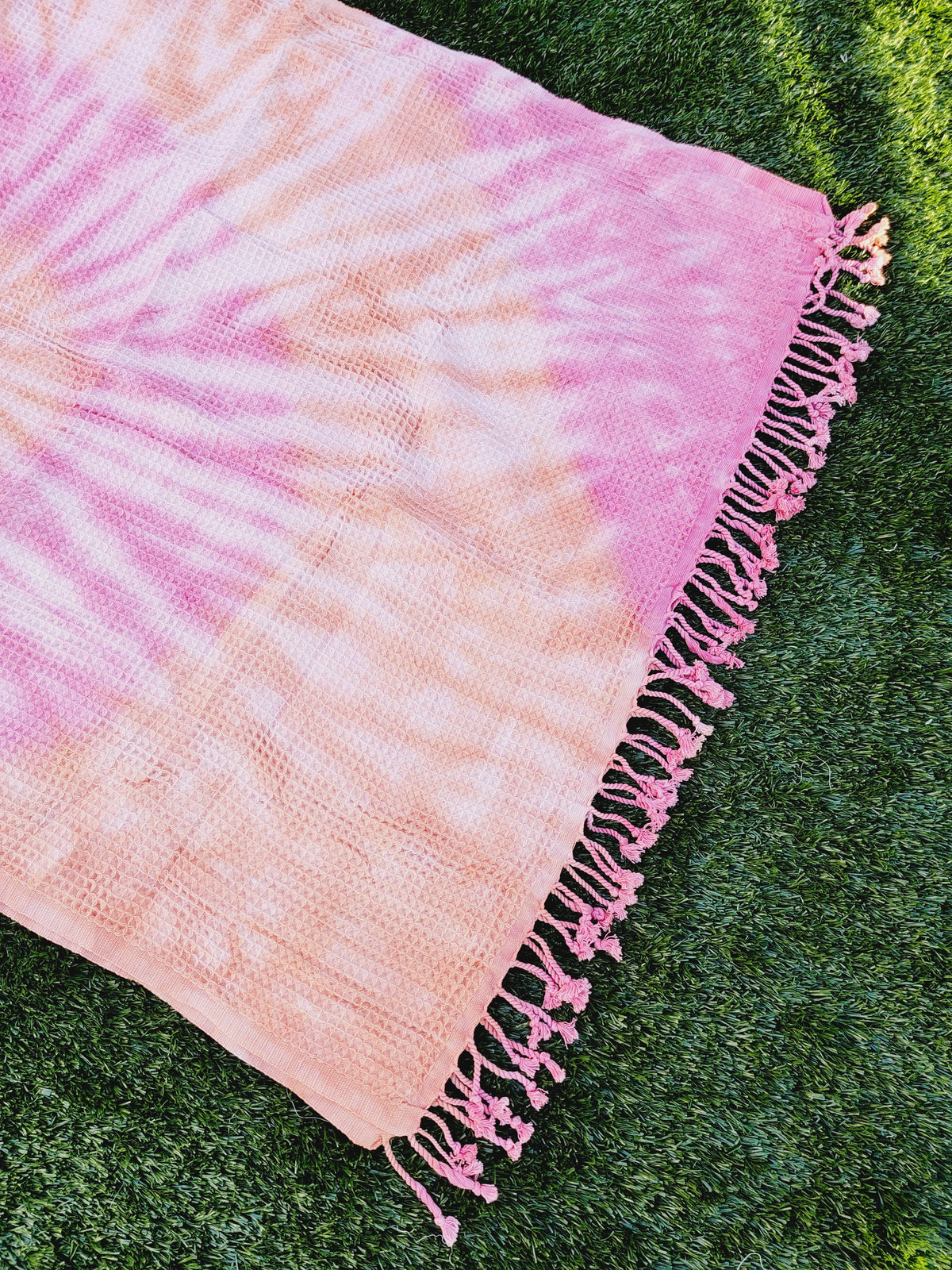 Plaid 100 % coton 40 x 70 tie-dye fait main décoration d'intérieur légère