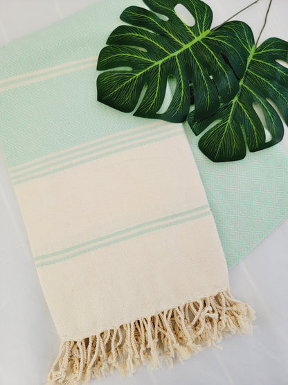 Serviettes de plage et de bain sans sable – faciles à transporter, fines et à séchage rapide – menthe