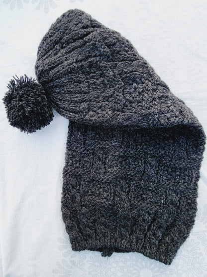 Beanie, Long Winter Hat with Ponpon