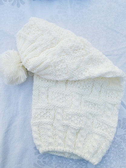 Beanie, Long Winter Hat with Ponpon