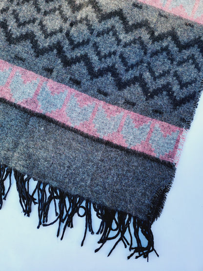 Scarf, Shawl, Extra Soft Unisex Head Cover - Gray/Blush