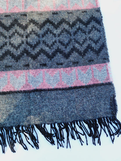 Scarf, Shawl, Extra Soft Unisex Head Cover - Gray/Blush