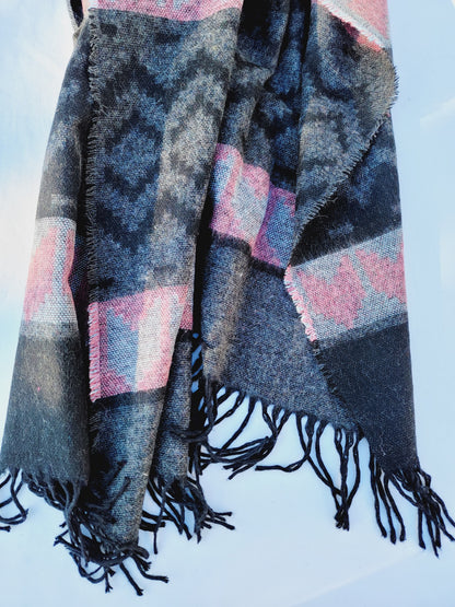 Scarf, Shawl, Extra Soft Unisex Head Cover - Gray/Blush
