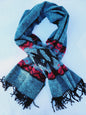 Bufanda, Chal, Cobertor De Cabeza Unisex Extra Suave - Aqua/Rojo