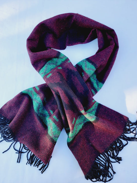 Scarf, Shawl, Extra Soft Unisex Head Cover - Cherry/Black