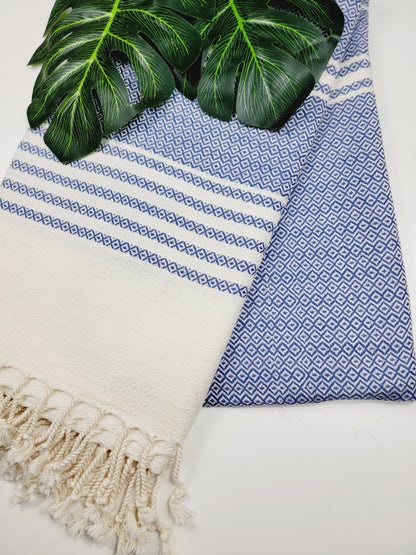 Serviette turque - Plaid facile à transporter et à séchage rapide - Bleu marine