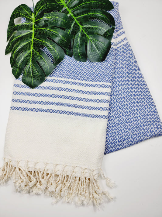 Serviette turque - Plaid facile à transporter et à séchage rapide - Bleu marine
