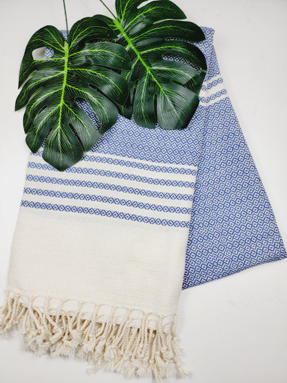 Serviette turque - Plaid facile à transporter et à séchage rapide - Bleu marine