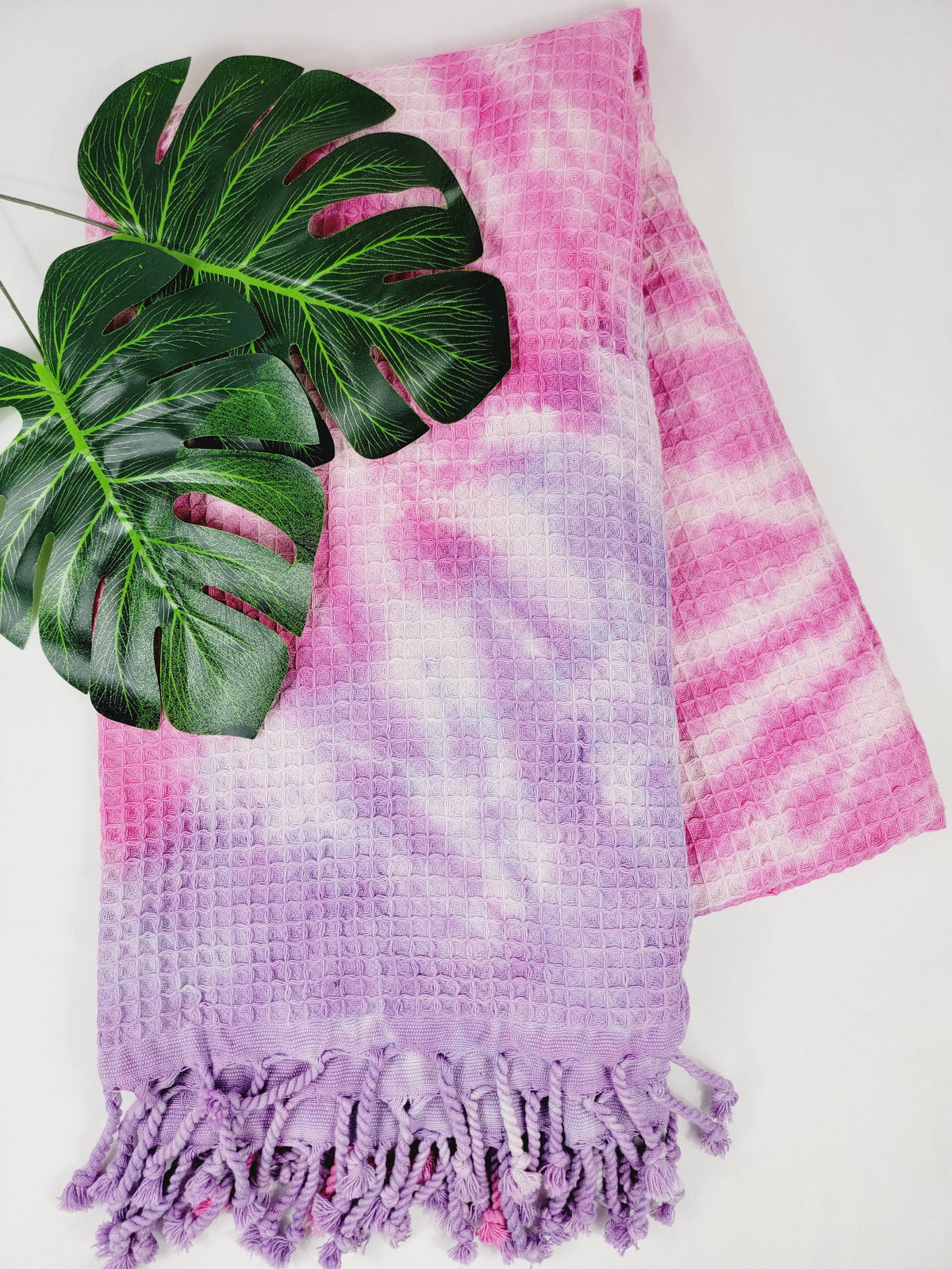 Plaid 100 % coton 40 x 70 tie-dye fait main décoration d'intérieur légère