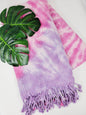 Plaid 100 % coton 40 x 70 tie-dye fait main décoration d'intérieur légère
