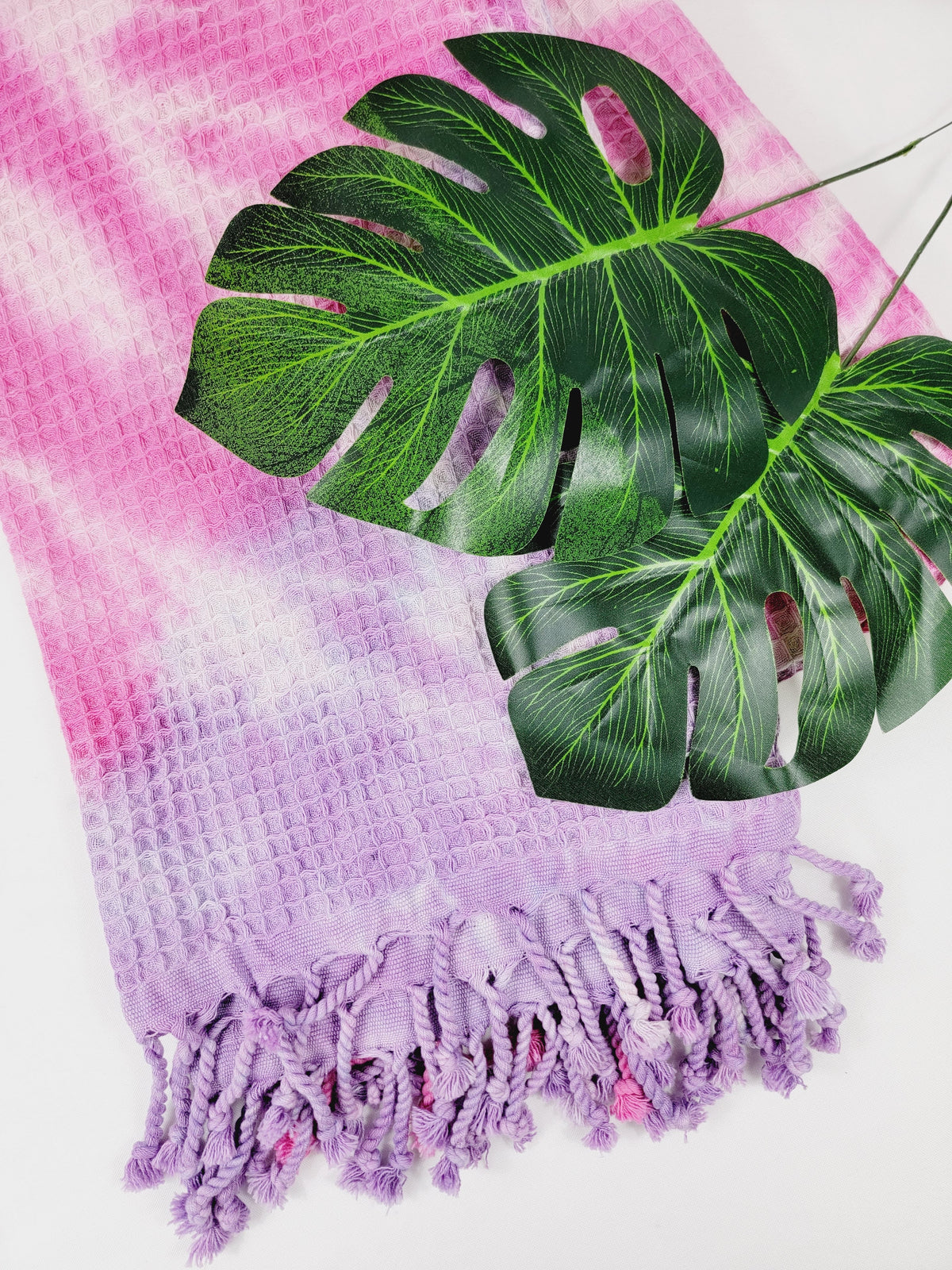 Plaid 100 % coton 40 x 70 tie-dye fait main décoration d'intérieur légère