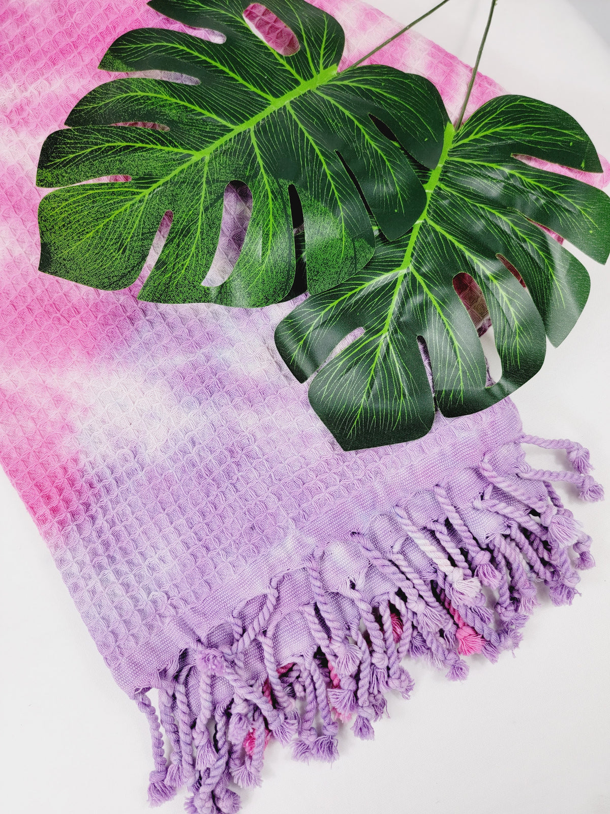 Plaid 100 % coton 40 x 70 tie-dye fait main décoration d'intérieur légère