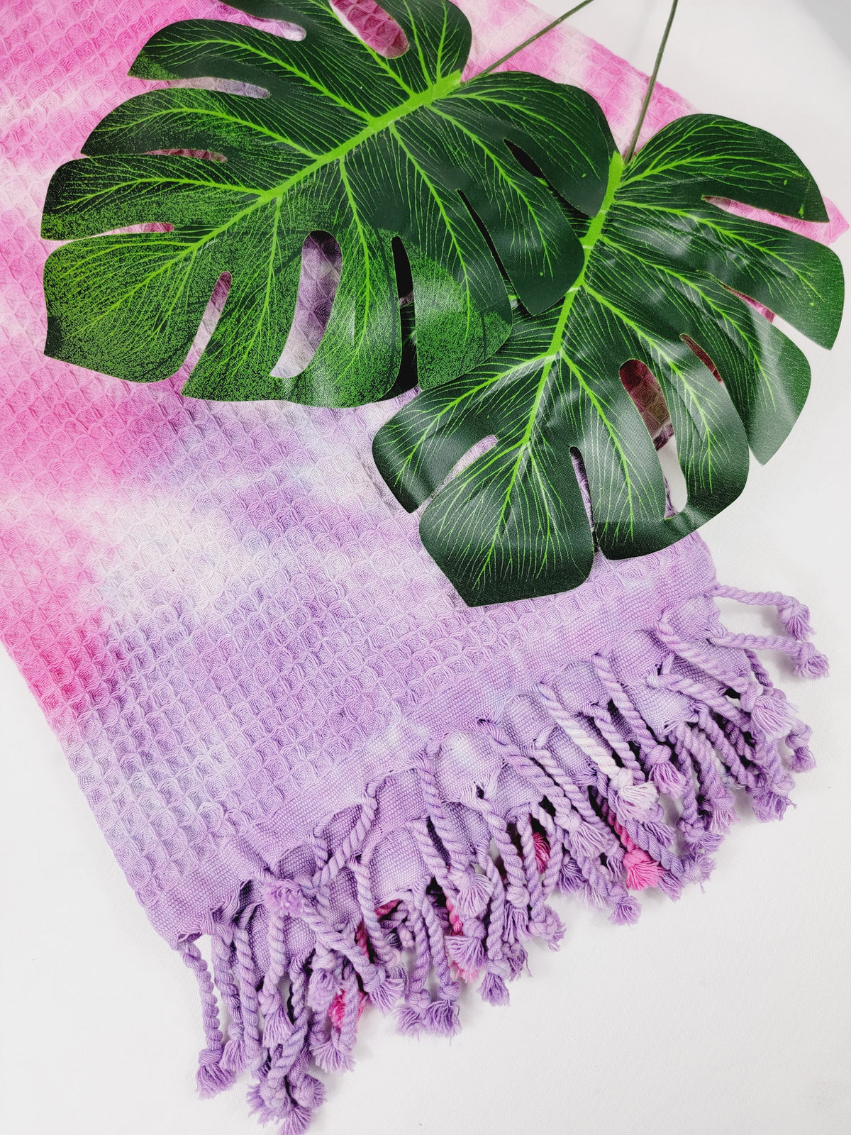 Plaid 100 % coton 40 x 70 tie-dye fait main décoration d'intérieur légère