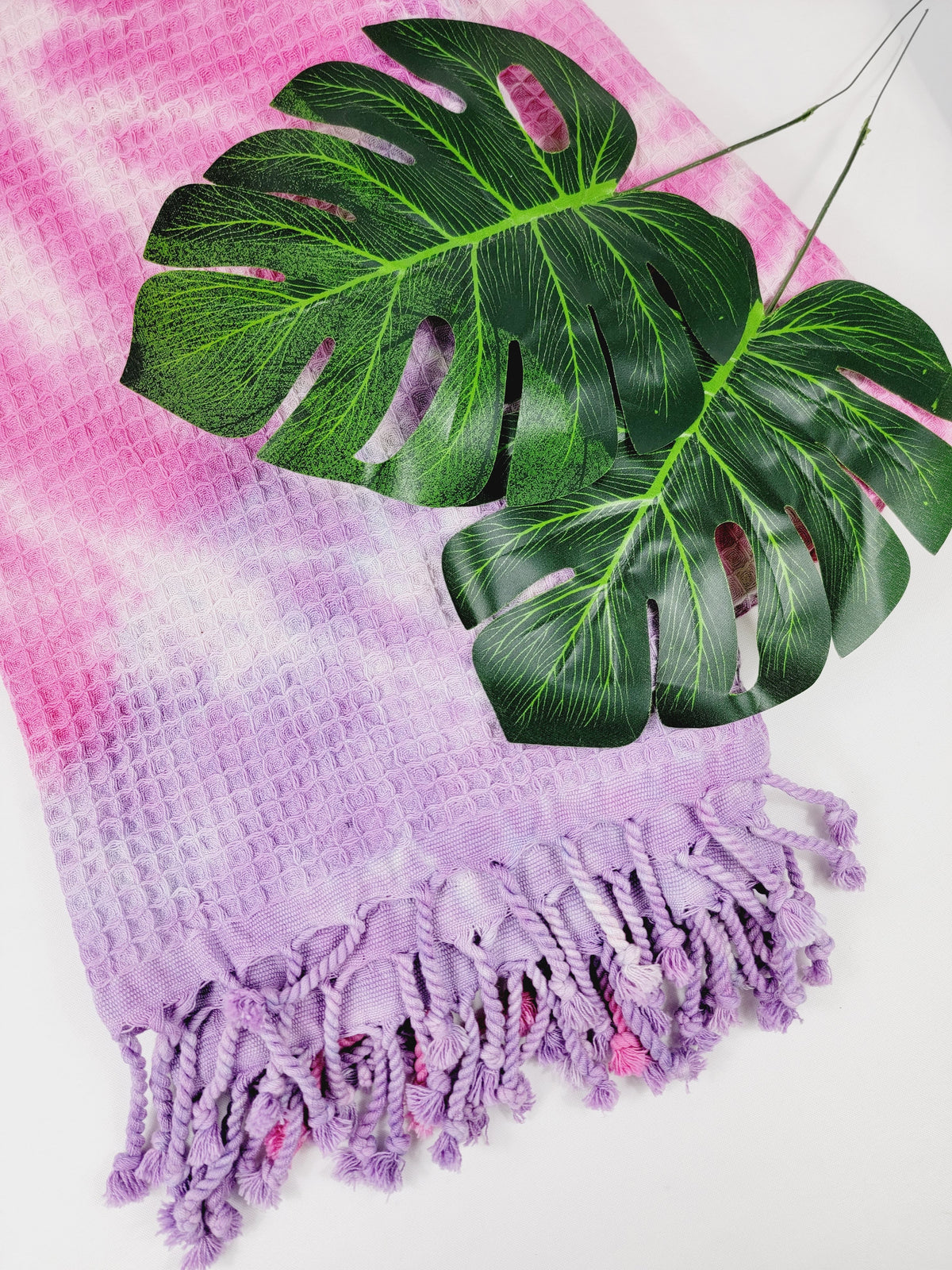 Plaid 100 % coton 40 x 70 tie-dye fait main décoration d'intérieur légère