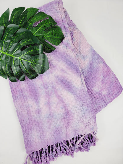 Bath Towel, Waffle Towel, Turkish Beach Towel, Handmade Tie dye