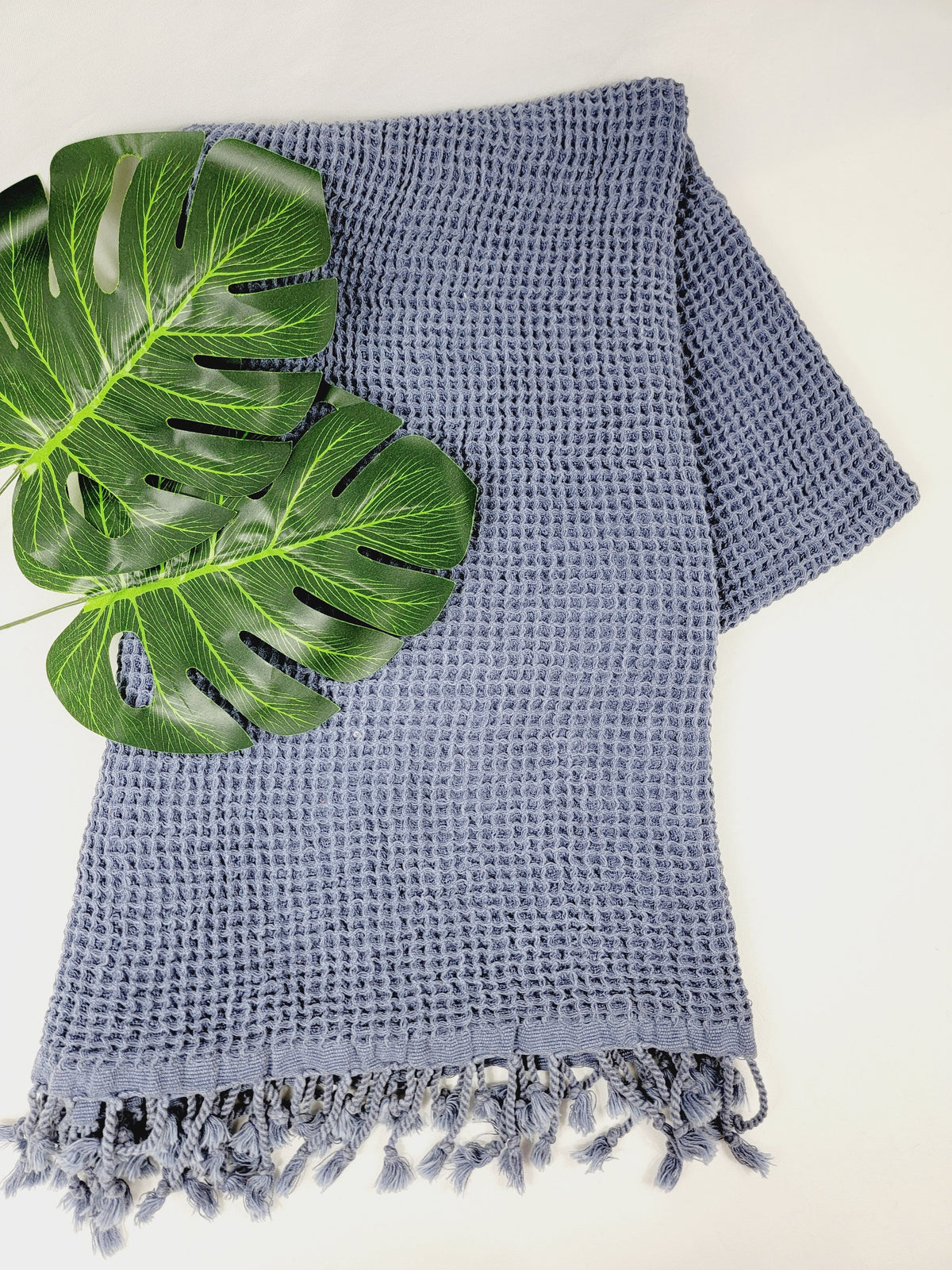 Waffle Towel, Throw Lightweight Quick Dry - Navy