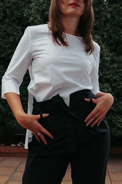 BLOUSE WITH SHORT FRONT 3/4 SLEEVE - EEBRU