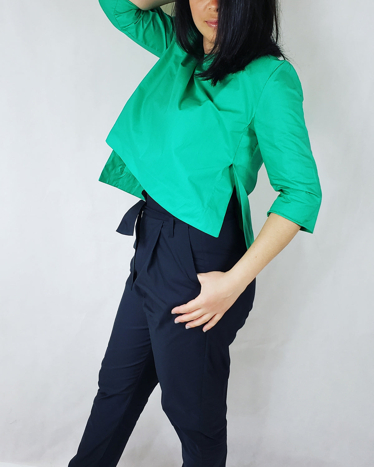 BLOUSE WITH SHORT FRONT 3/4 SLEEVE - EEBRU