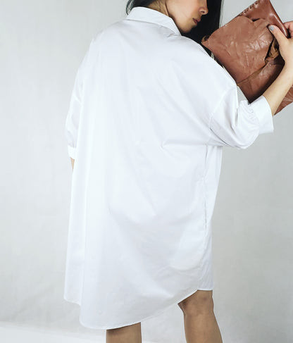 COTTON SHIRT DRESS SHORT SLEEVED - EEBRU