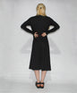 BLACK DRESS LONG SLEEVE TURTLE NECK WITH SIDE SLITS - EEBRU