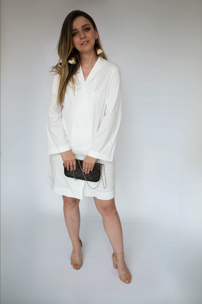 WRAPPED DRESS WIDE OPEN SLEEVES